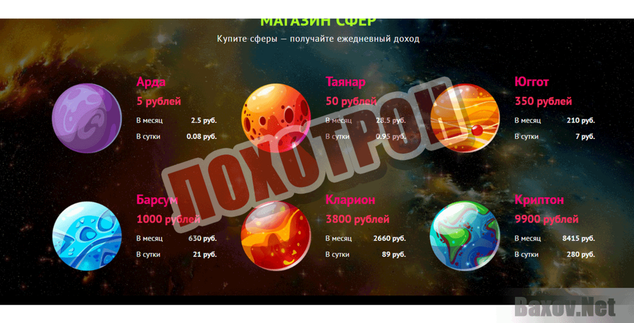 Cosmo Sfera Лохотрон