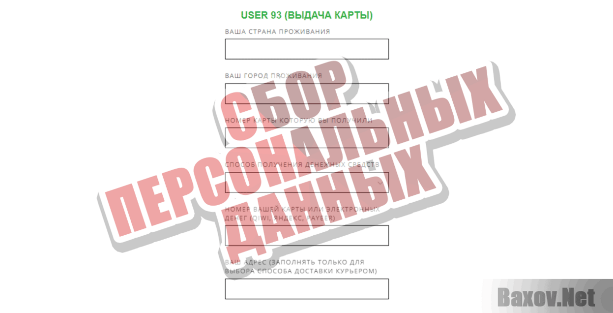 Personals Peny Card Сбор персональных данных