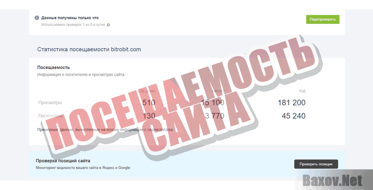 BitRobit Посещаемость сайта