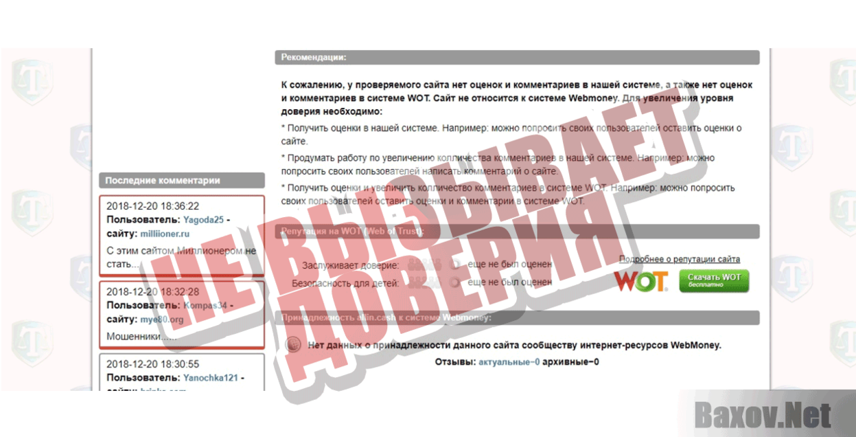 AllIn.Cash Не вызывает доверия