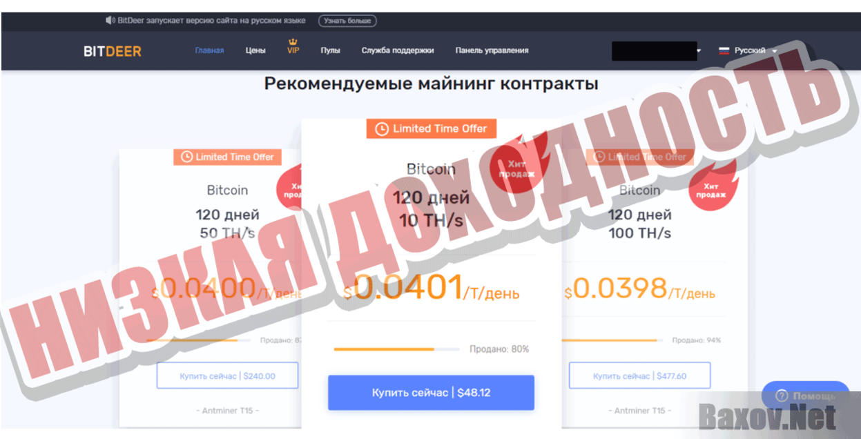 Bitdeer Низкая доходность