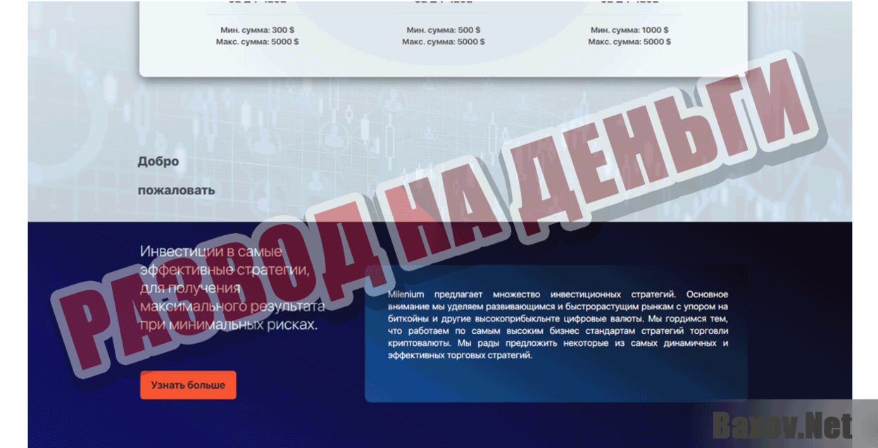 Milenium  Развод на деньги