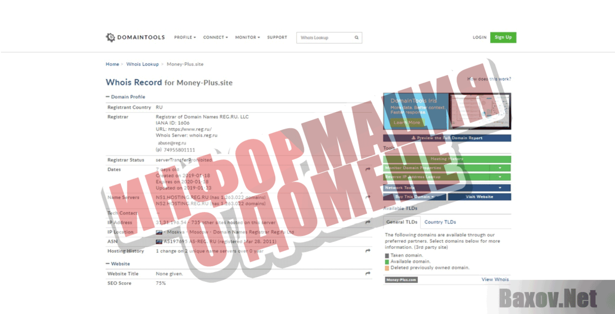 Волшебные деньги Информация о домене