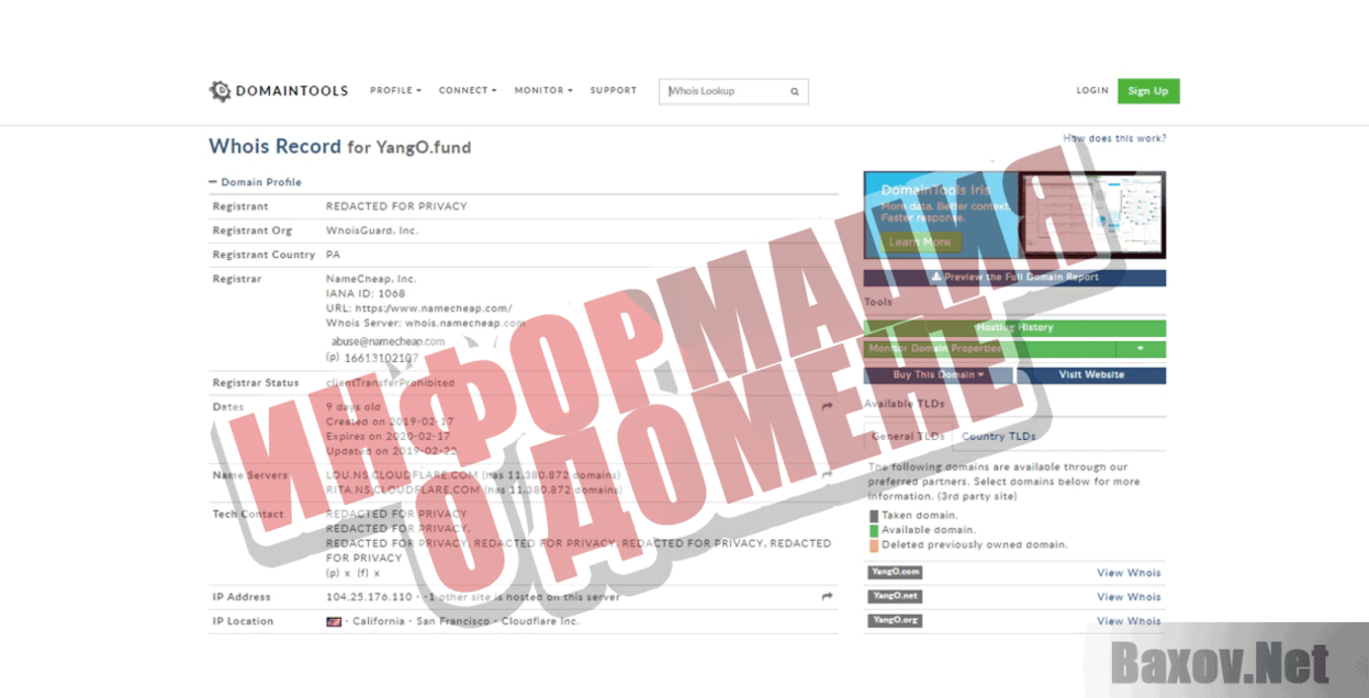 Yango Mining Fund Информация о домене