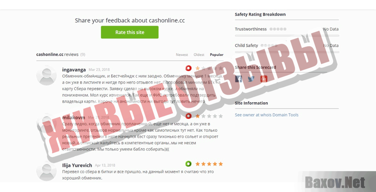 CashOnline Живые отзывы