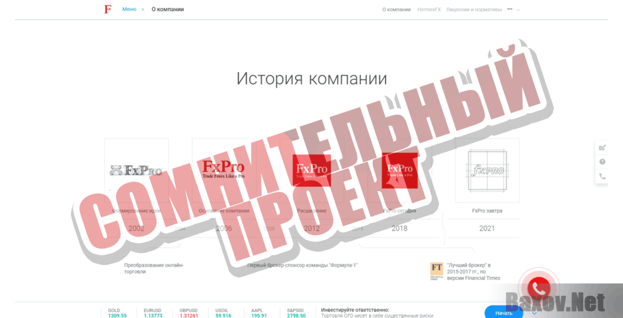 FxPro Сомнительный проект