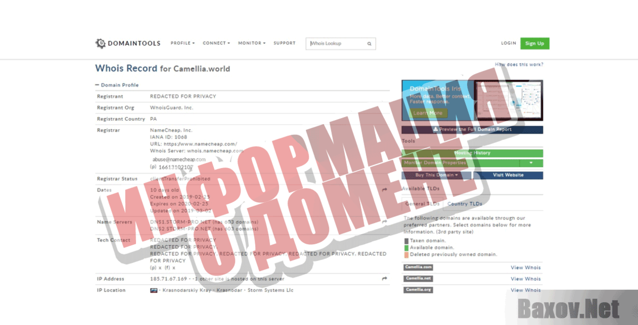 Camellia Информация о домене
