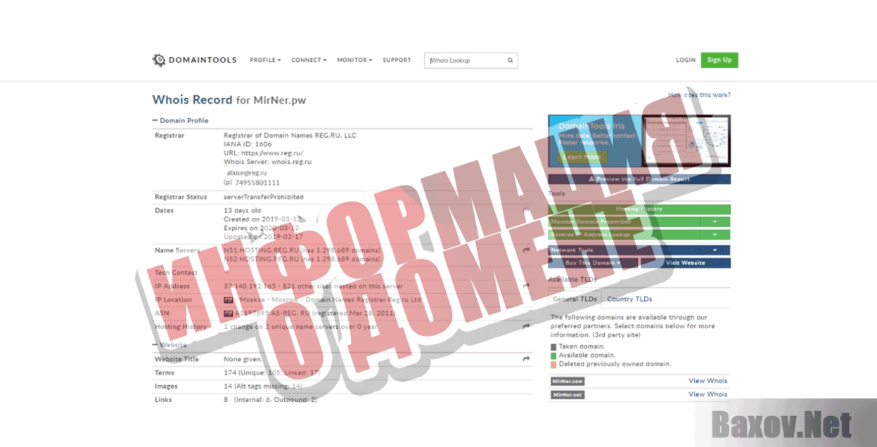 Mirner Информация о домене