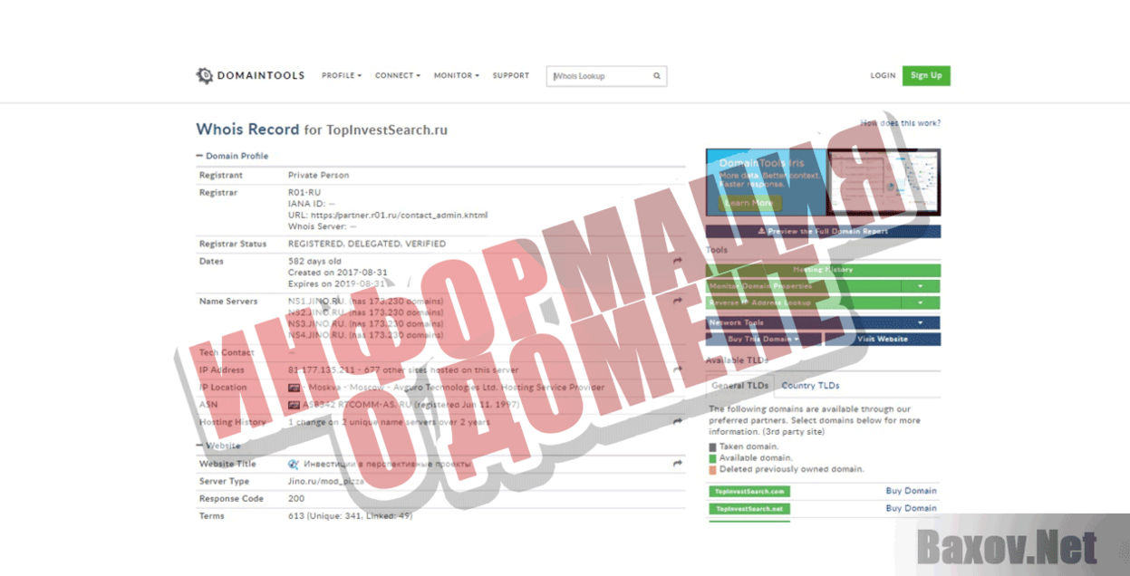 Top Invest Search Информация о домене