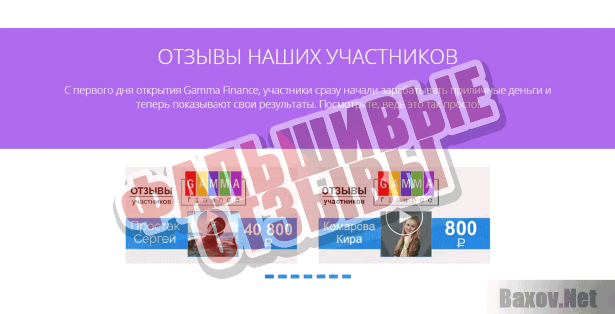 Gamma Finance Фальшивые отзывы