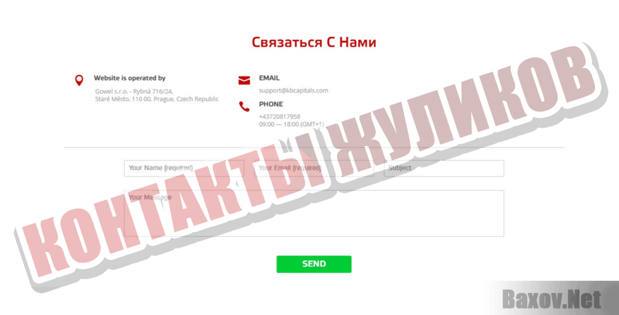 KBCapitals Контакты жуликов