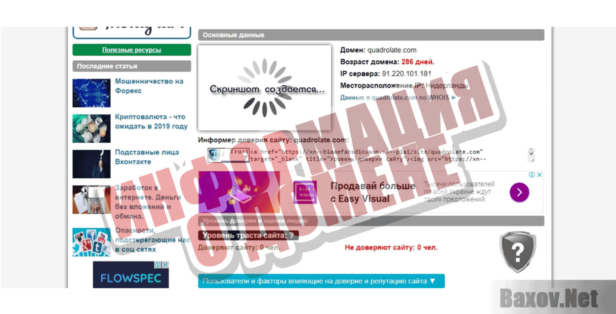 Quadrolate Информамция о домене