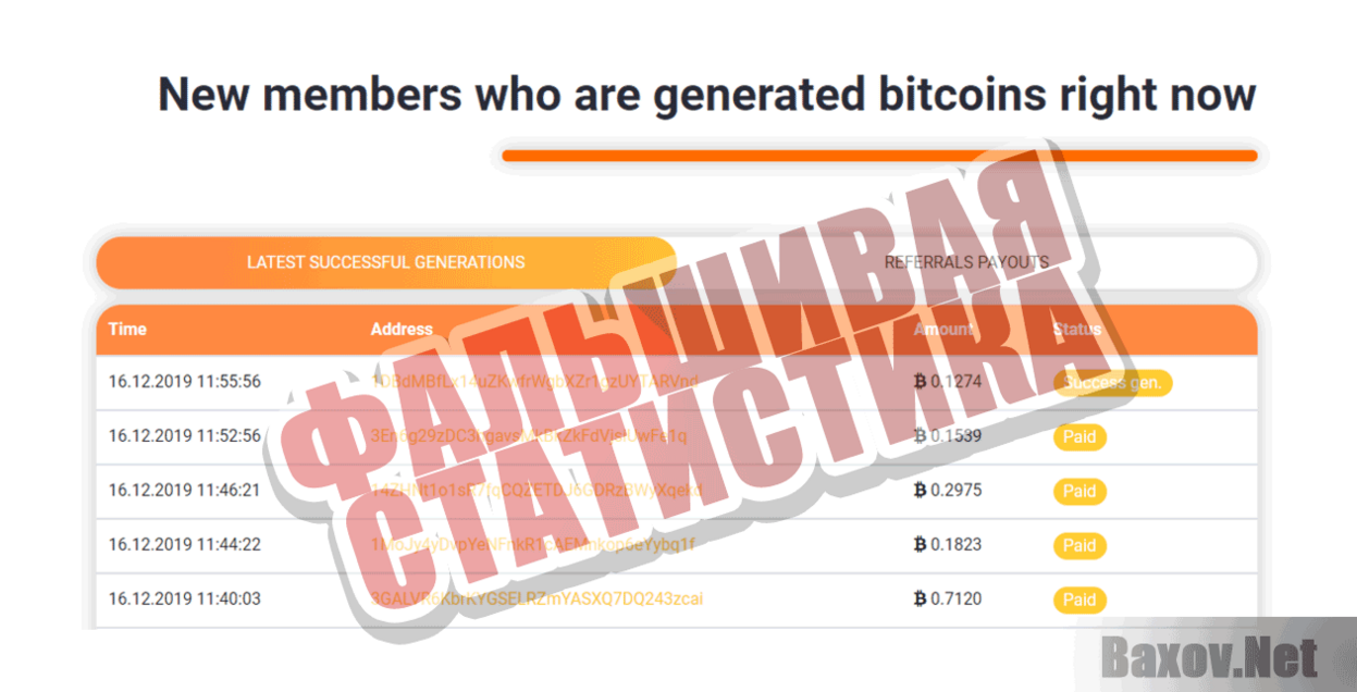 Bitcoin Generator Фальшивая статистика
