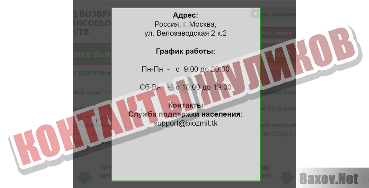 Фонд Возврата Финансовых Средств Контакты жуликов