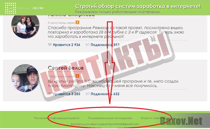 Ревизор Online v 2.0 - контакты