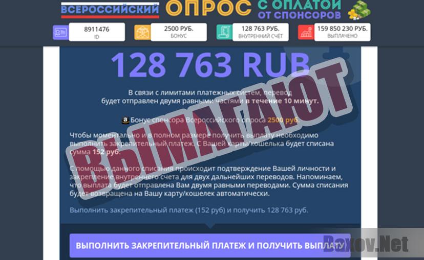 Всероссийский опрос с оплатой от спонсоров - вымогательство