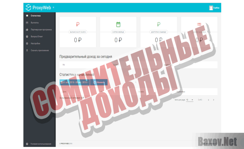 ProxyWeb Сомнительные доходы