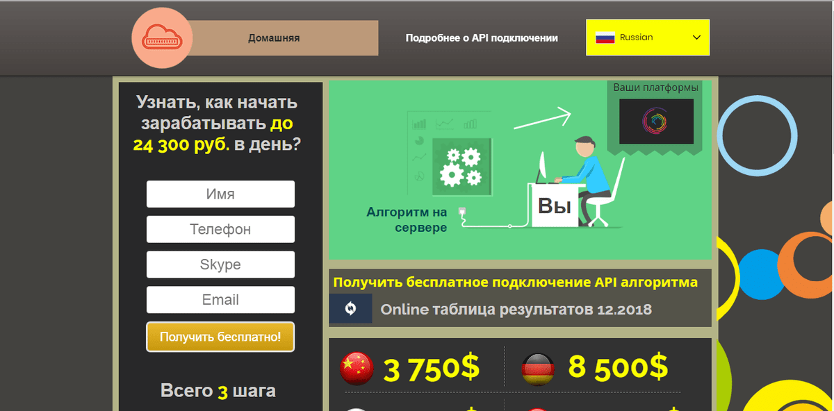 Бесплатное АПИ.