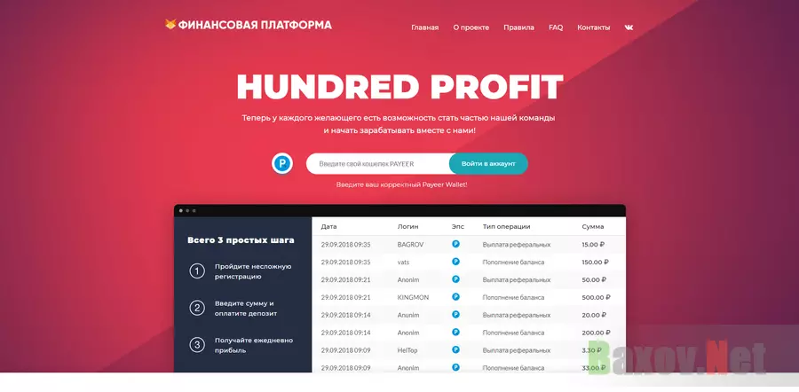 Hundred Profit - лохотрон