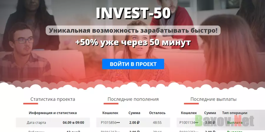 Invest-50 - типичная хайповая финансовая пирамида