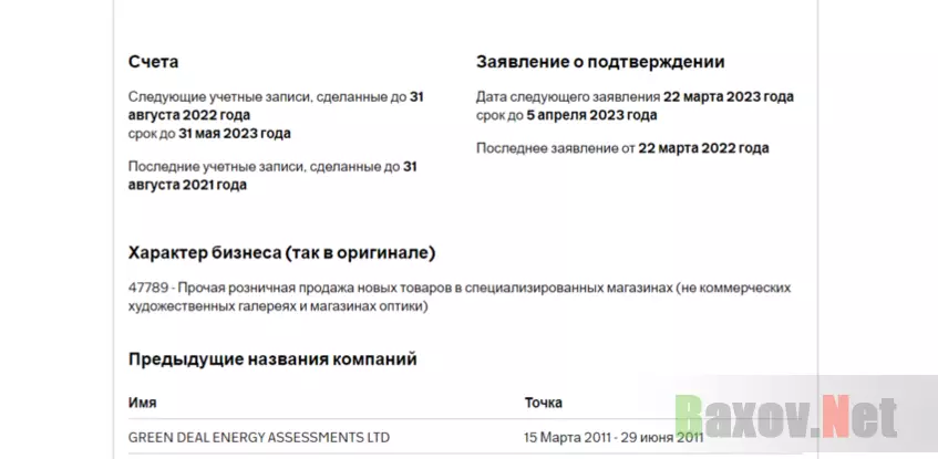 данные о компании 