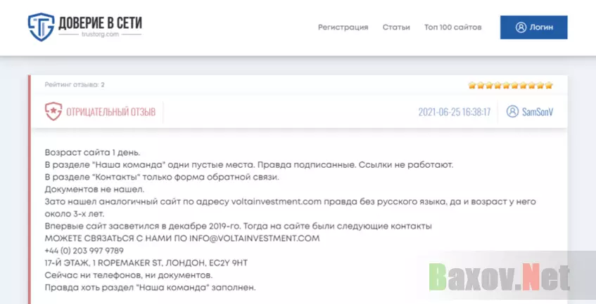 отзывы о проекте мошенников