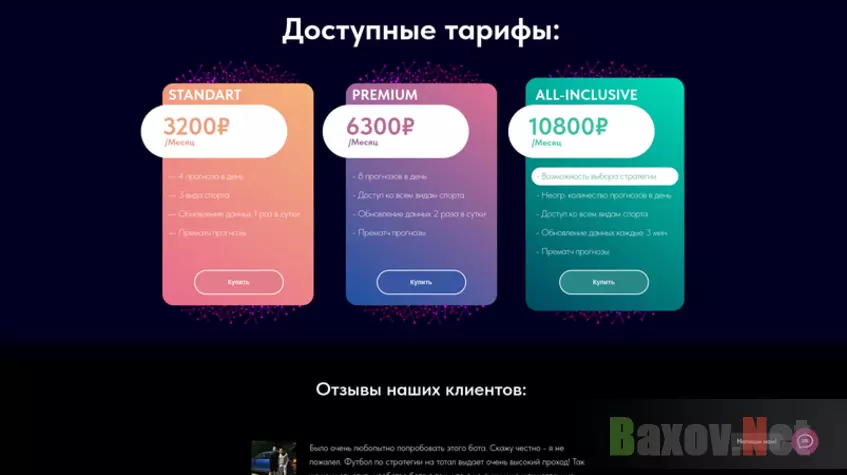 BetWiseAi - тарифы